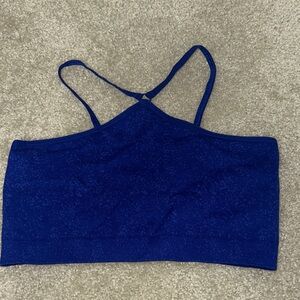 Gymshark Adapt Fleck Halter Sports Bra - Royal Blue